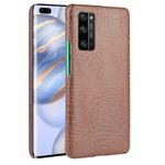 For Huawei Honor 30 Pro Shockproof Crocodile Texture PC + PU Case(Brown)