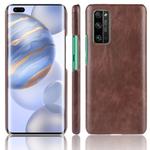 For  Huawei Honor 30 Pro Shockproof Litchi Texture PC + PU Case(Brown)