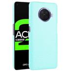 For OPPO Ace2 Shockproof Crocodile Texture PC + PU Case(Light Green)