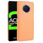 For OPPO Ace2 Shockproof Crocodile Texture PC + PU Case(Orange)