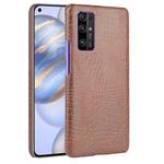 For Huawei Honor 30 Shockproof Crocodile Texture PC + PU Case(Brown)
