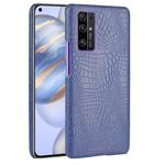 For Huawei Honor 30 Shockproof Crocodile Texture PC + PU Case(Blue)