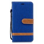 Color Matching Denim Texture Leather Case for Xiaomi Redmi Note 5A, with Holder & Card Slots & Wallet & Lanyard(Royal blue)