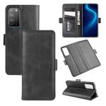 For Huawei Honor X10 5G Dual-side Magnetic Buckle Horizontal Flip Leather Case with Holder & Card Slots & Wallet(Black)