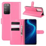 For Huawei Honor X10 5G Litchi Texture Horizontal Flip Protective Case with Holder & Card Slots & Wallet(Rose red)