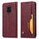 For Xiaomi Redmi Note 9 Pro / Note 9S/ Note 9 Pro Max Knead Skin Texture Horizontal Flip Leather Case with Photo Frame & Holder & Card Slots & Wallet(Wine Red)
