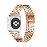 For Apple Watch Series 7 41mm / 6 & SE & 5 & 4 40mm / 3 & 2 & 1 38mm Honeycomb Stainless Steel Strap(Rose Gold)