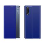 Fro Huawei P20 Side Window Display Comes with Sleep Function / Stand Plain Cloth Flip Phone Case(Sky Blue)
