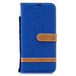 Color Matching Denim Texture Leather Case for Xiaomi Redmi Note 6, with Holder & Card Slots & Wallet & Lanyard(Royal blue)