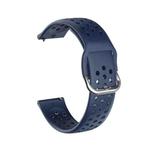 20mm For Huami Amazfit GTS / Samsung Galaxy Watch Active 2 / Huawei Watch GT2 42MM Inner Buckle Breathable Watch Band(Midnight blue)
