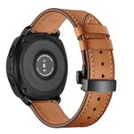 22mm For Huawei Watch GT2e / GT2 46mm Black Butterfly Buckle Leather Watch Band(Brown)