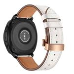 22mm For Huawei Watch GT2e / GT2 46mm Leather Butterfly Buckle Strap Rose Gold Buckle(White)