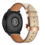 22mm For Huawei Watch GT2e / GT2 46mm Leather Butterfly Buckle Strap Rose Gold Buckle(Apricot)