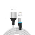 3A USB to 8 Pin Fast Charging + 480Mbps Data Transmission Mobile Phone Magnetic Suction Fast Charging Data Cable, Cable Length: 1m(Silver)