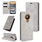 For Nokia 5.3 Retro-skin Business Magnetic Suction Leather Case with Holder & Card Slots & Wallet(Grey)