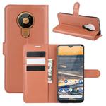 For Nokia 5.3 Litchi Texture Horizontal Flip Protective Case with Holder & Card Slots & Wallet(Brown)