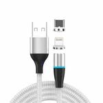 2 in 1 3A USB to 8 Pin + USB-C / Type-C Fast Charging + 480Mbps Data Transmission Mobile Phone Magnetic Suction Fast Charging Data Cable, Cable Length: 1m(Silver)