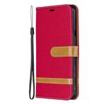 Color Matching Denim Texture Leather Case for LG Stylo 5, with Holder & Card Slots & Wallet & Lanyard(Red)