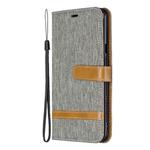 Color Matching Denim Texture Leather Case for LG Stylo 5, with Holder & Card Slots & Wallet & Lanyard(Gray)