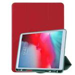 For iPad 9.7(2018) / (2017) / Air 2 / Air Honeycomb Ventilation Foldable Deformation Horizontal Flip PU Leather Case with 3-Folding Holder & Pen Slot  & Smart Sleep / Wake-up(Red)