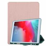 For iPad 9.7(2018) / (2017) / Air 2 / Air Honeycomb Ventilation Foldable Deformation Horizontal Flip PU Leather Case with 3-Folding Holder & Pen Slot  & Smart Sleep / Wake-up(Rose Gold)