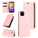 For Huawei Y5p/Honor 9SRetro-skin Business Magnetic Suction Leather Case with Holder & Card Slots & Wallet(Pink)