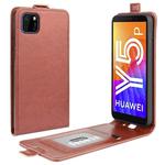 For Huawei Y5p/Honor 9S R64 Texture Single Vertical Flip Leather Protective Case with Card Slots & Photo Frame(Brown)
