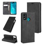 For Huawei Honor 9X lite Retro-skin Business Magnetic Suction Leather Case with Holder & Card Slots & Wallet(Black)