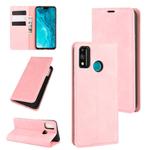 For Huawei Honor 9X lite Retro-skin Business Magnetic Suction Leather Case with Holder & Card Slots & Wallet(Pink)