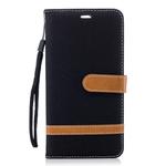 Color Matching Denim Texture Leather Case for Huawei Mate 10 Lite, with Holder & Card Slots & Wallet & Lanyard(Black)