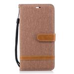 Color Matching Denim Texture Leather Case for Huawei Mate 10 Lite, with Holder & Card Slots & Wallet & Lanyard(Brown)