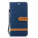 Color Matching Denim Texture Leather Case for Huawei Mate 10 Lite, with Holder & Card Slots & Wallet & Lanyard(Dark Blue)