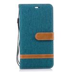 Color Matching Denim Texture Leather Case for Huawei Mate 10 Lite, with Holder & Card Slots & Wallet & Lanyard(Green)