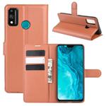 For Huawei Honor 9X lite Litchi Texture Horizontal Flip Protective Case with Holder & Card Slots & Wallet(Brown)