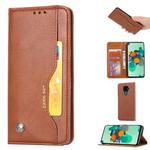 For Xiaomi Redmi Note 9/Redmi 10X Knead Skin Texture Horizontal Flip Leather Case , with Photo Frame & Holder & Card Slots & Wallet(Brown)