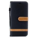 Color Matching Denim Texture Leather Case for Huawei Mate 20 Lite, with Holder & Card Slots & Wallet & Lanyard(Black)
