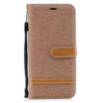 Color Matching Denim Texture Leather Case for Huawei Mate 20 Lite, with Holder & Card Slots & Wallet & Lanyard(Brown)