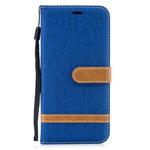 Color Matching Denim Texture Leather Case for Huawei Mate 20 Lite, with Holder & Card Slots & Wallet & Lanyard(Royal blue)