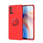 For OPPO RENO 4 Metal Ring Holder 360 Degree Rotating TPU Case(Red+Red)