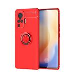 For VIVO X50 Pro Metal Ring Holder 360 Degree Rotating TPU Case(Red+Red)