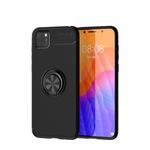 For Huawei Y5P Metal Ring Holder 360 Degree Rotating TPU Case(Black+Black)