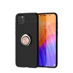 For Huawei Y5P Metal Ring Holder 360 Degree Rotating TPU Case(Black+Rose Gold)