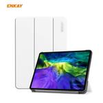 For iPad Pro 11 2022 / 2020 / 2021 ENKAY ENK-8001 Denim Pattern Horizontal Flip Leather Smart Tablet Case with Holder(White)