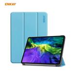 For iPad Pro 11 2022 / 2020 / 2021 ENKAY ENK-8001 Denim Pattern Horizontal Flip Leather Smart Tablet Case with Holder (Light Blue)