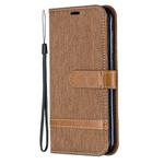 Color Matching Denim Texture Leather Case for  Galaxy  A6, with Holder & Card Slots & Wallet & Lanyard(Brown)