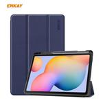 For Samsung Galaxy Tab S6 Lite P610 / P615 / Tab S6 Lite 2022 / P613 / P619 ENKAY Leather Smart Tablet Case with Pen Slot(Dark Blue)