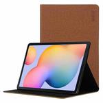 For Samsung Galaxy Tab S6 Lite P610 / P615 / Tab S6 Lite 2022 / P613 / P619 ENKAY Coarse Cloth Leather Smart Tablet Case(Brown)