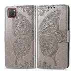 For Huawei Y5P Butterfly Love Flower Embossed Horizontal Flip Leather Case with Bracket / Card Slot / Wallet / Lanyard(Gray)