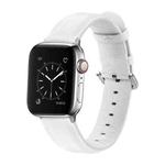 For Apple Watch Series 5 & 4 44mm 3 & 2 & 1 42mm Round Hole Leather Strap(White)