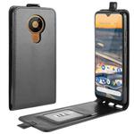 For Nokia 5.3 R64 Texture Single Vertical Flip Leather Protective Case with Card Slots & Photo Frame(Black)